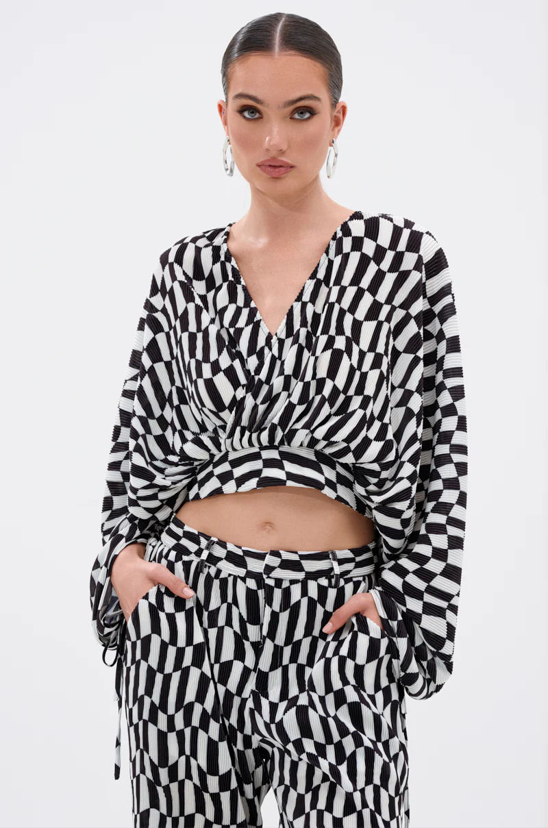 BARI CHECKERED BLOUSE