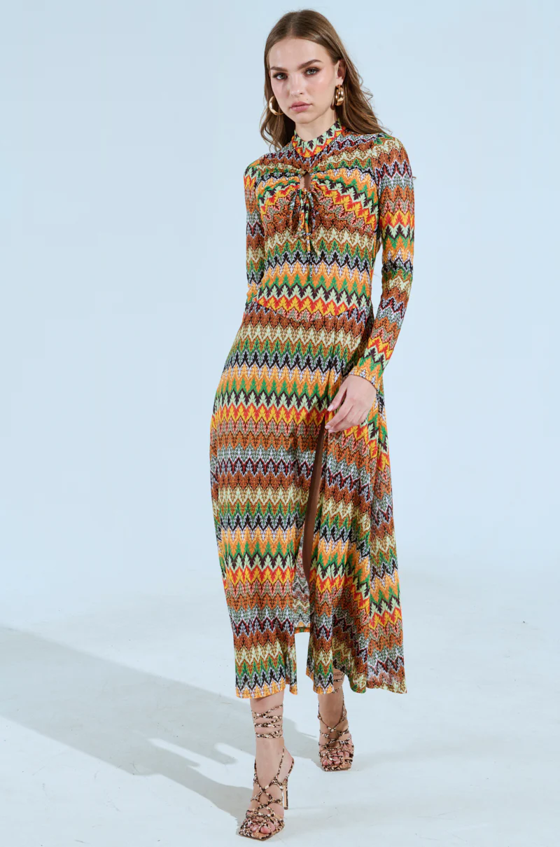 BAYLEE ABSTRACT PRINT KNIT MAXI DRESS - Image 2