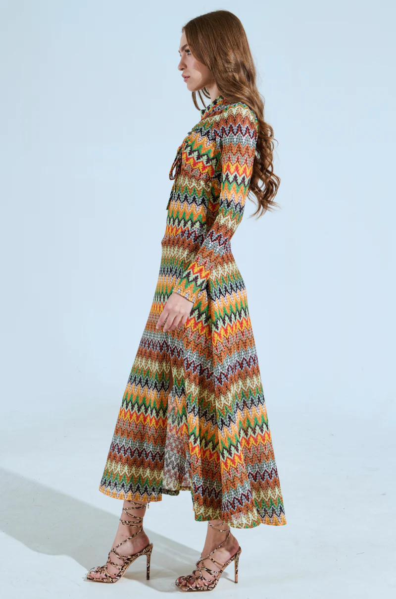 BAYLEE ABSTRACT PRINT KNIT MAXI DRESS - Image 5