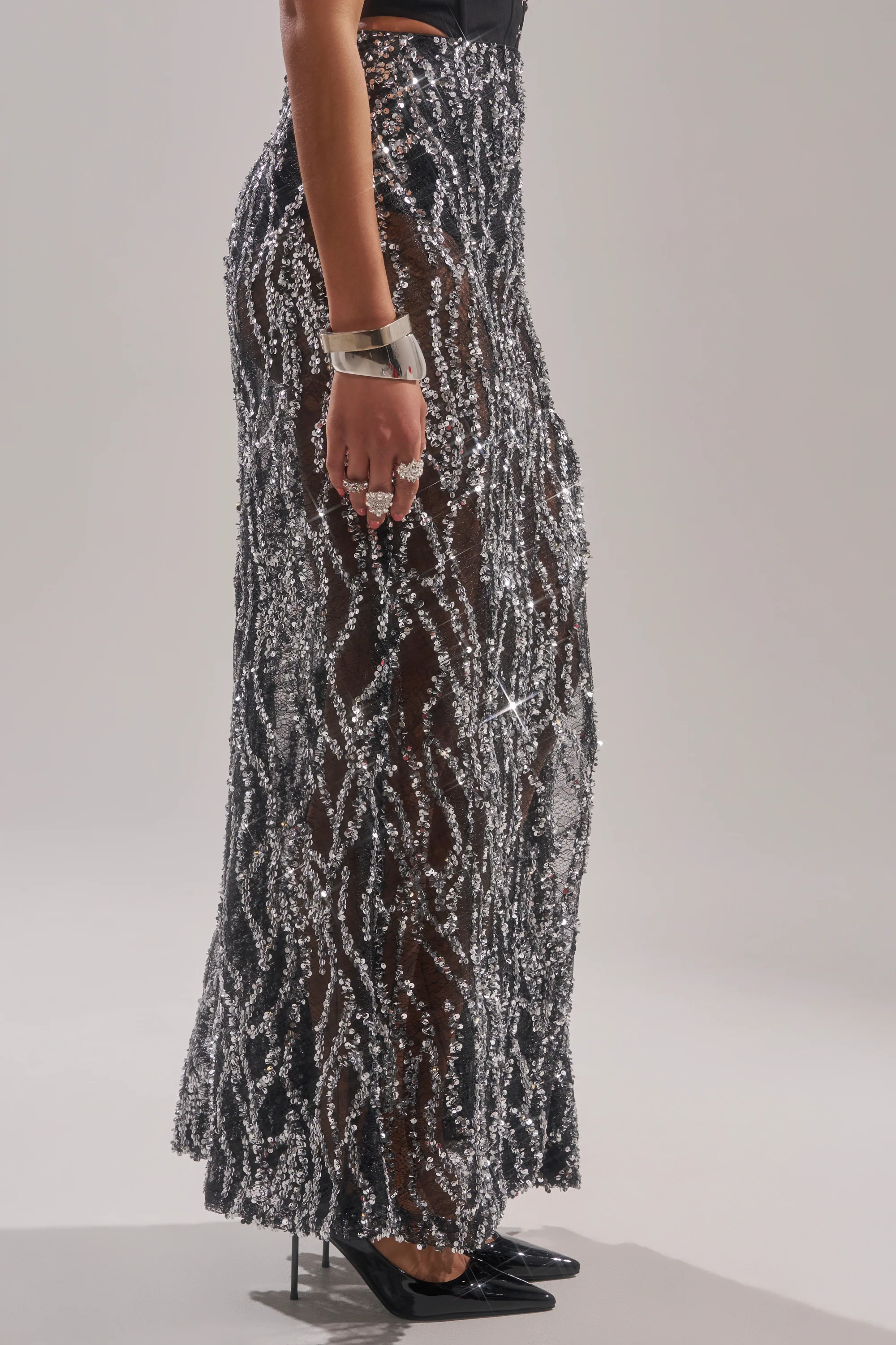 BEAUTIFUL SEQUIN MAXI SKIRT - Image 5