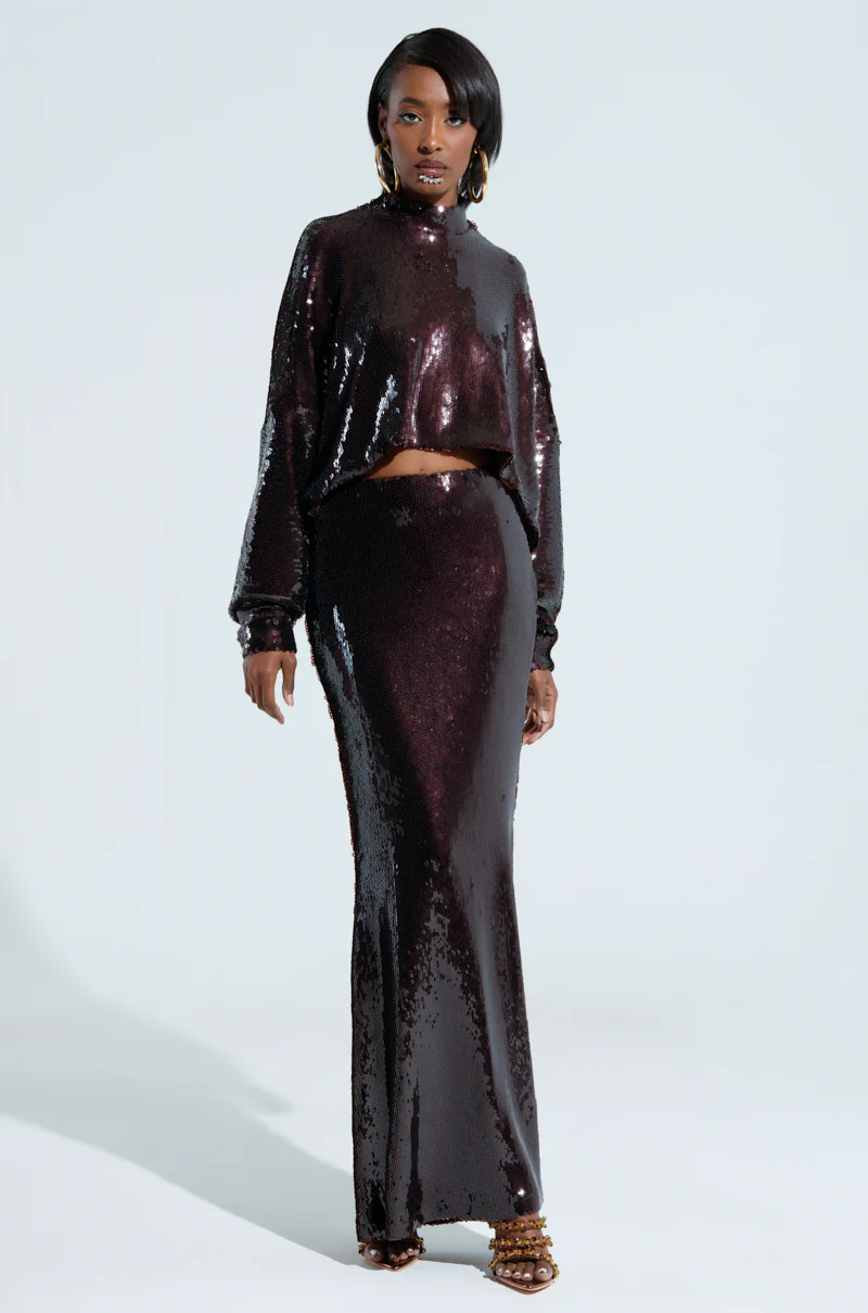 BELIEVE IN LOVE SEQUIN TOP IN BROWN - Image 6