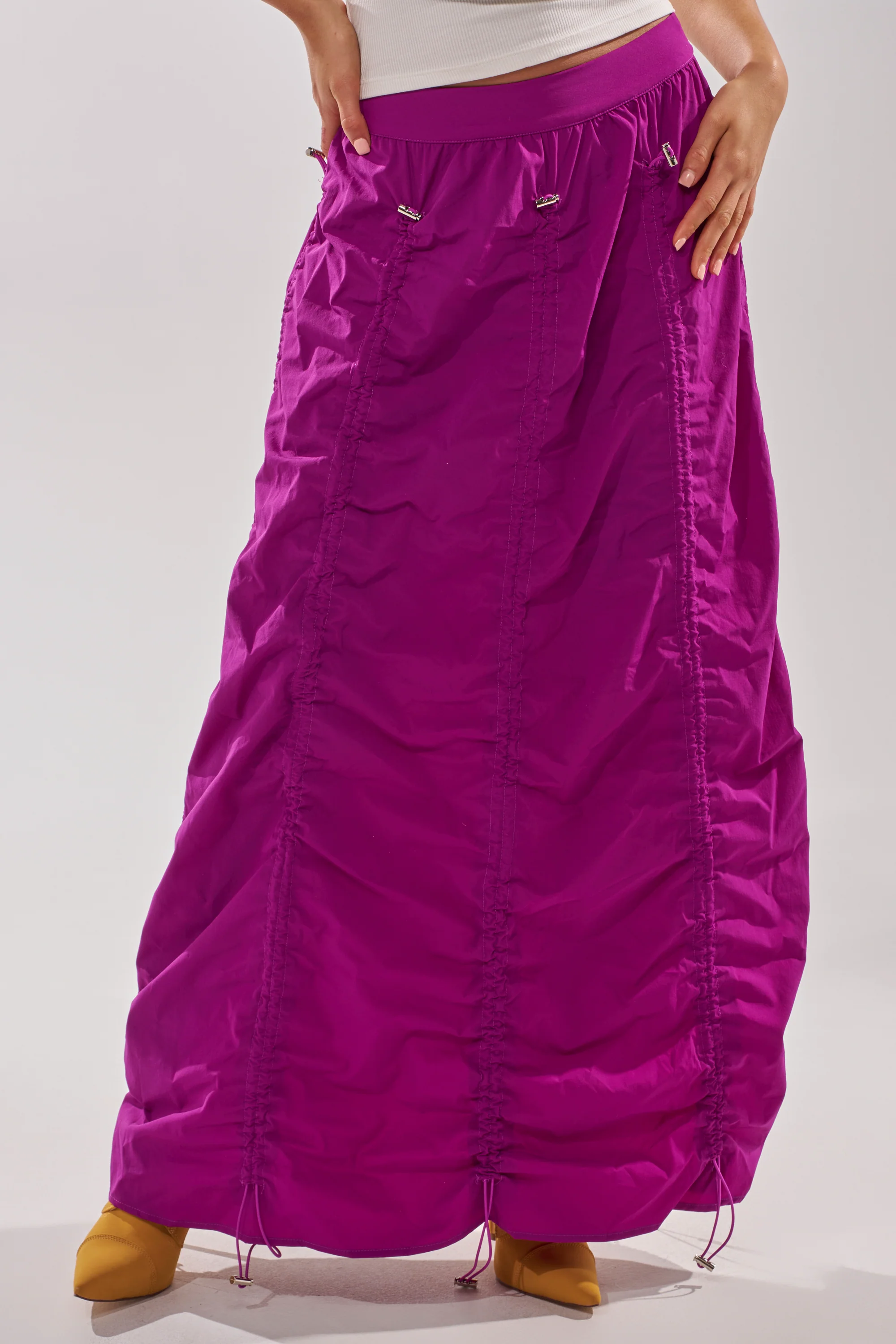 BELLA PARACHUTE MAXI SKIRT IN FUCHSIA - Image 4