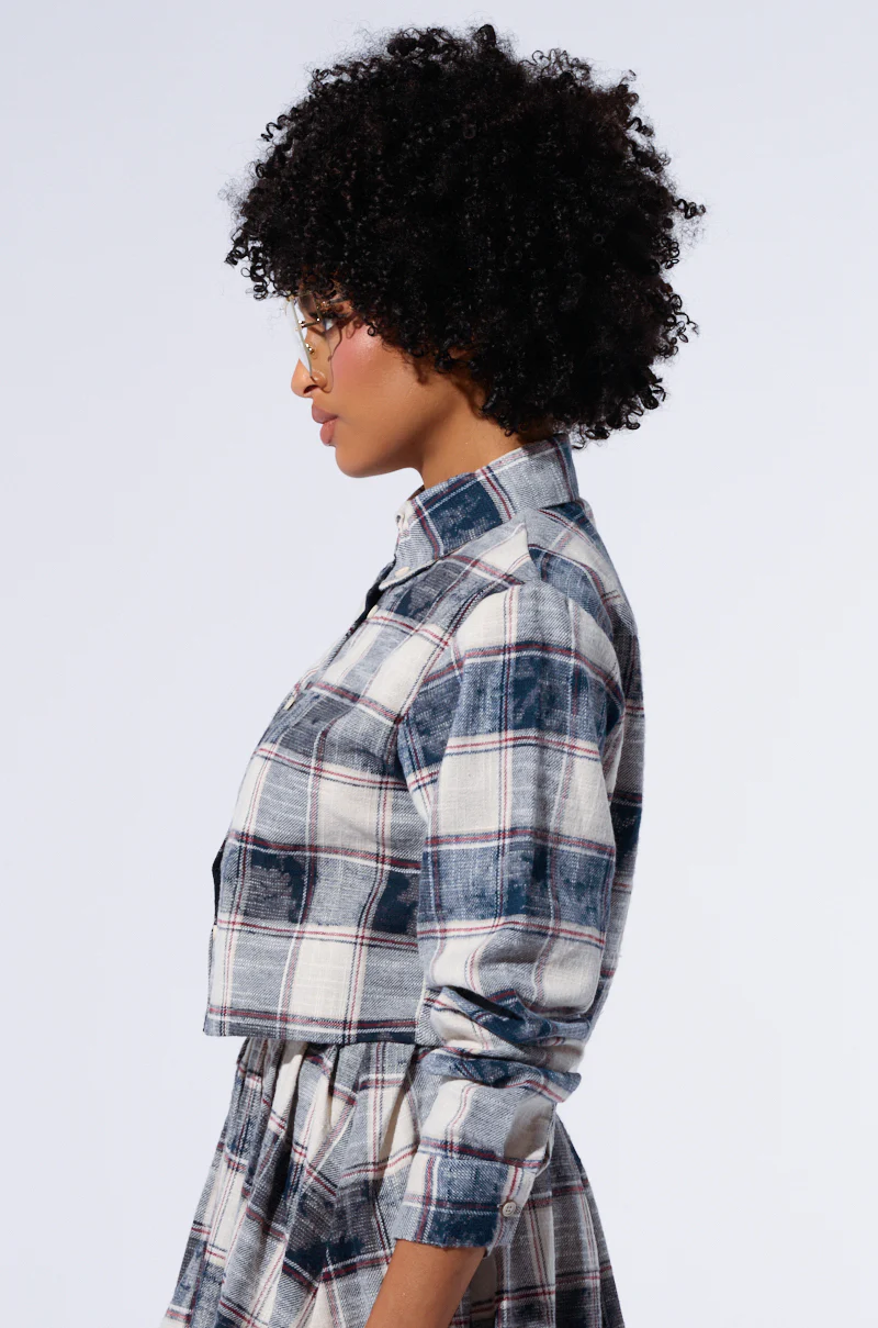 BELLA PLAID BUTTON DOWN SHIRT - Image 2