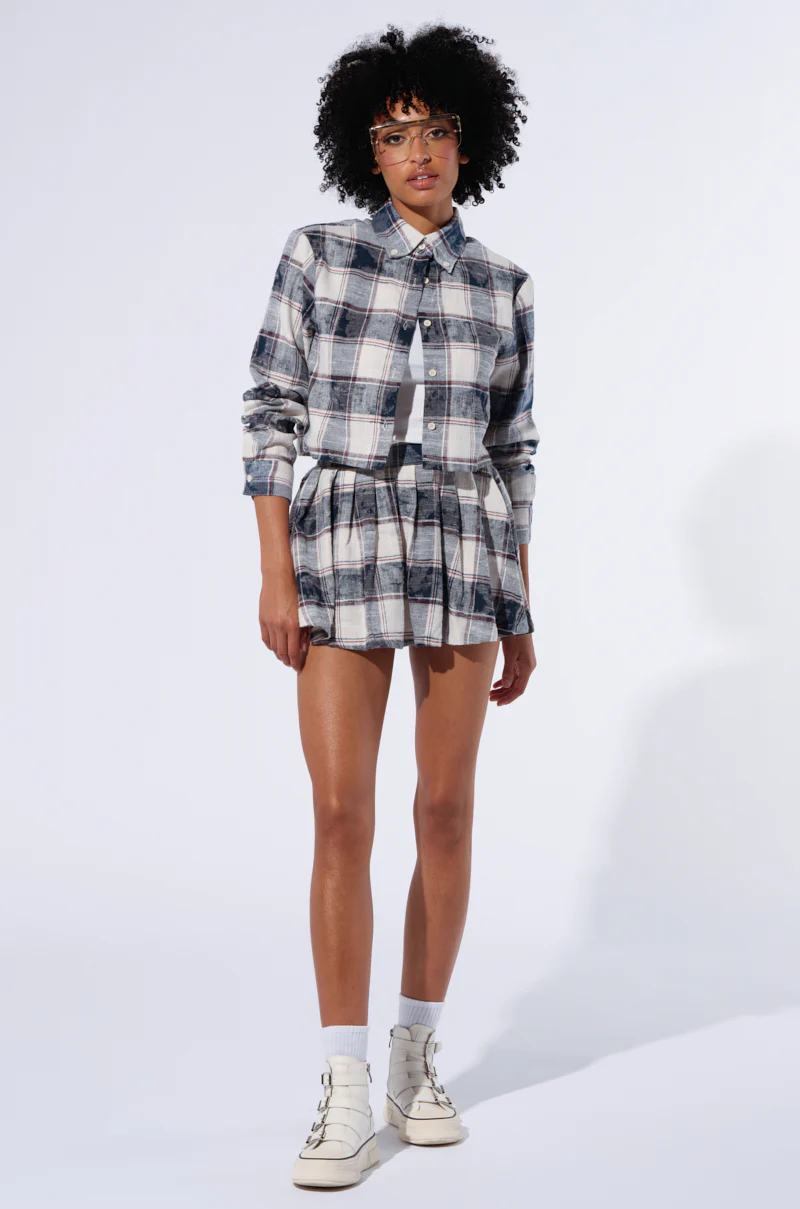 BELLA PLAID BUTTON DOWN SHIRT - Image 5