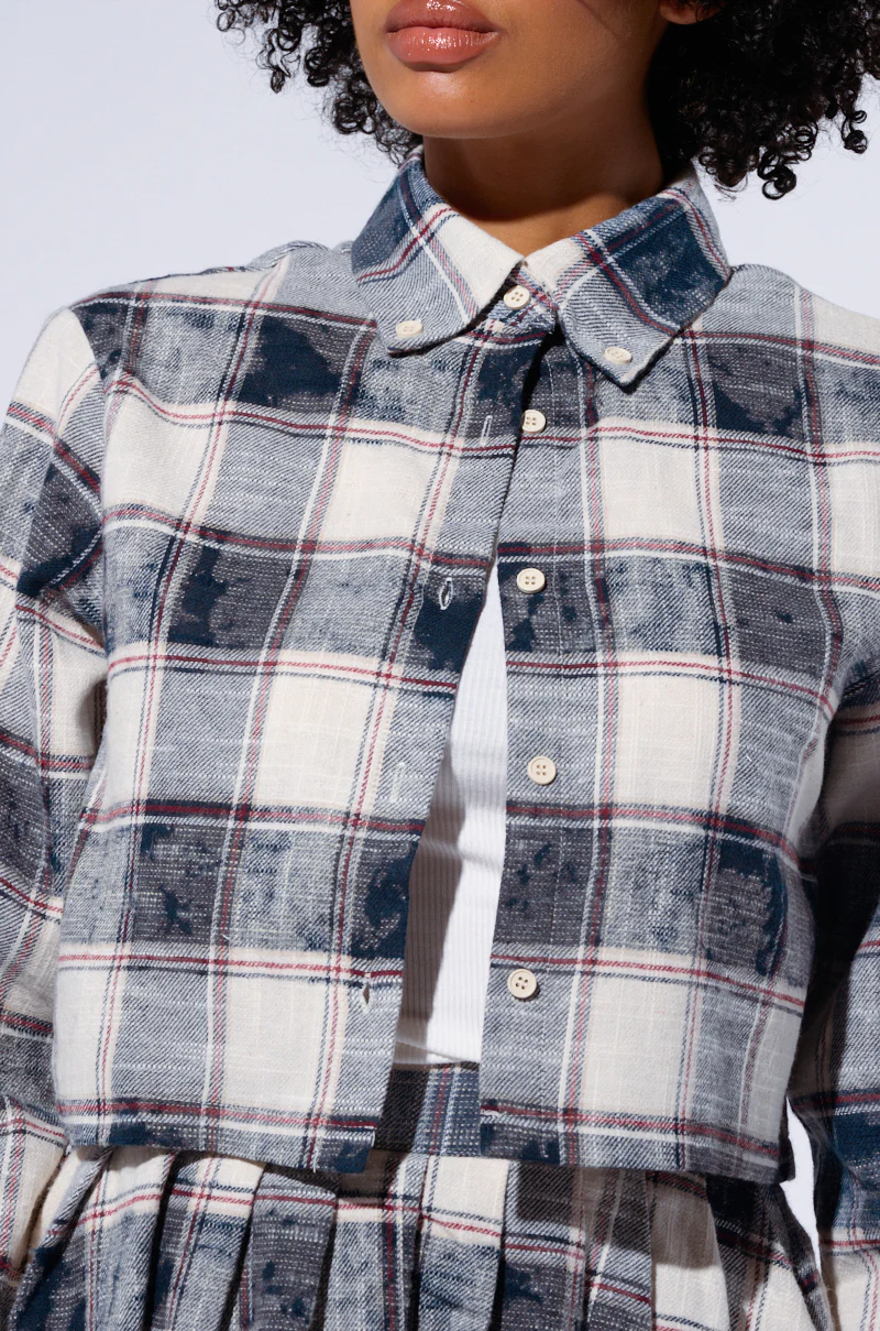 BELLA PLAID BUTTON DOWN SHIRT - Image 6