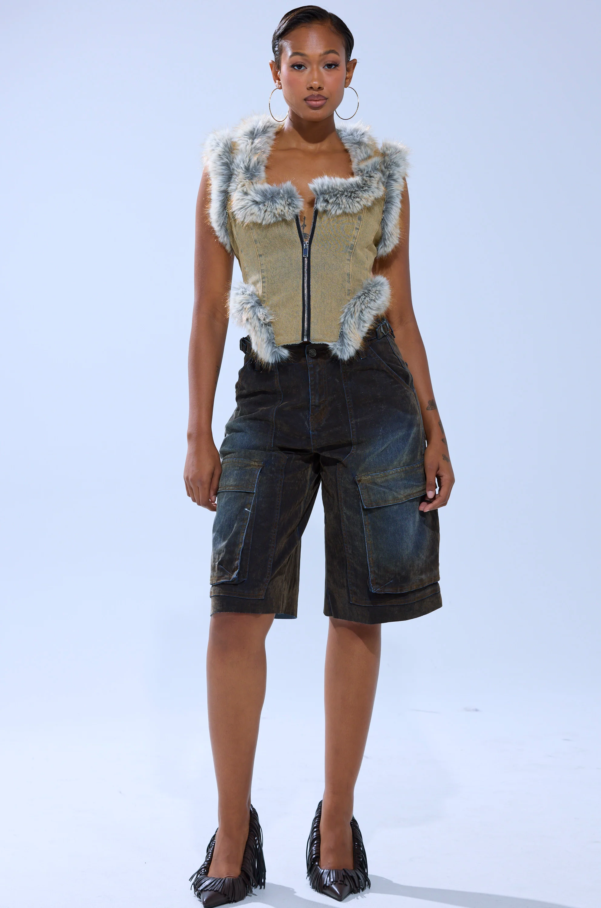 BELLA VELVET DENIM JORT - Image 7