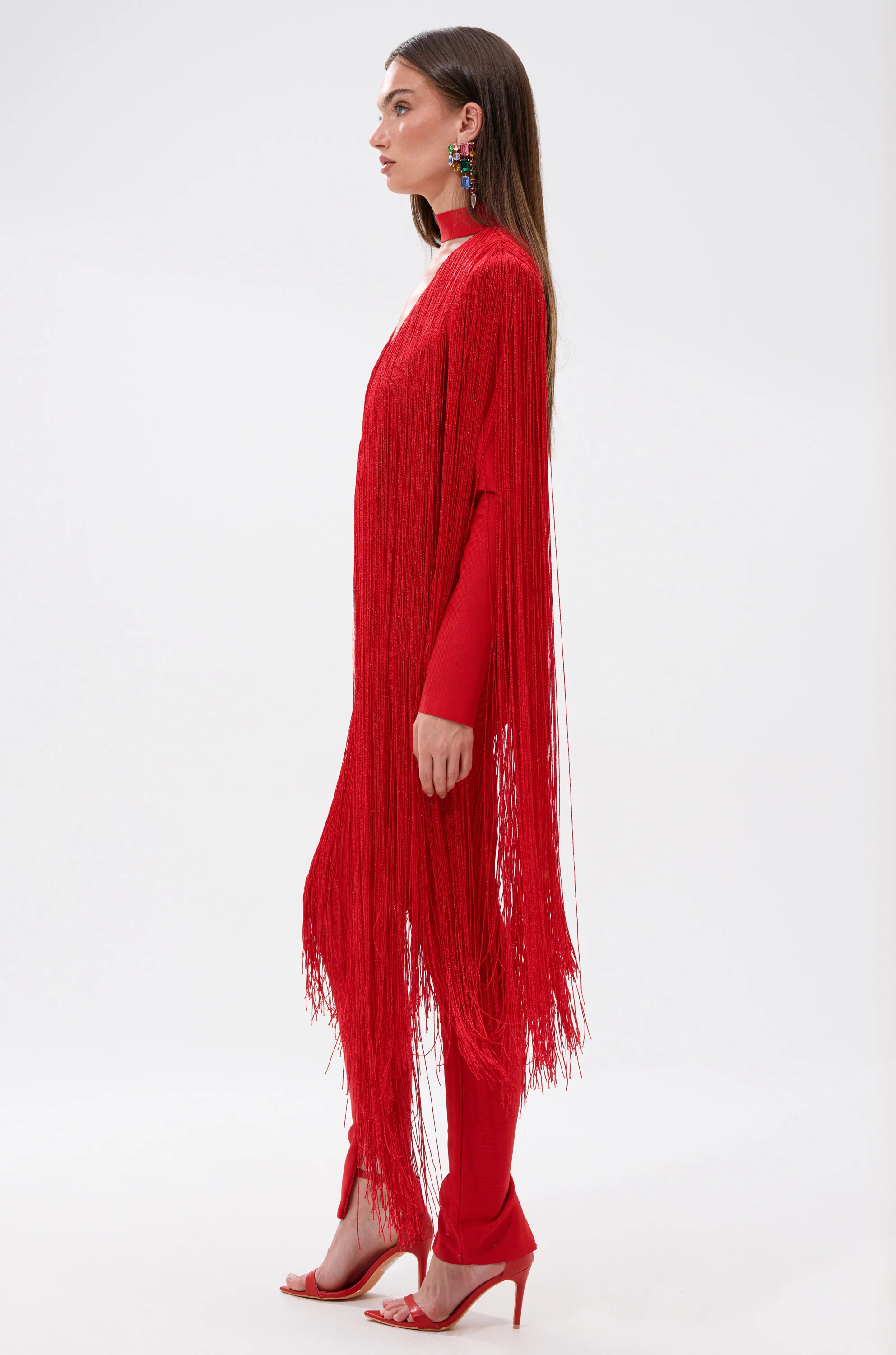 BELLE BANDAGE JUMPSUIT WITH FRINGE - Image 4