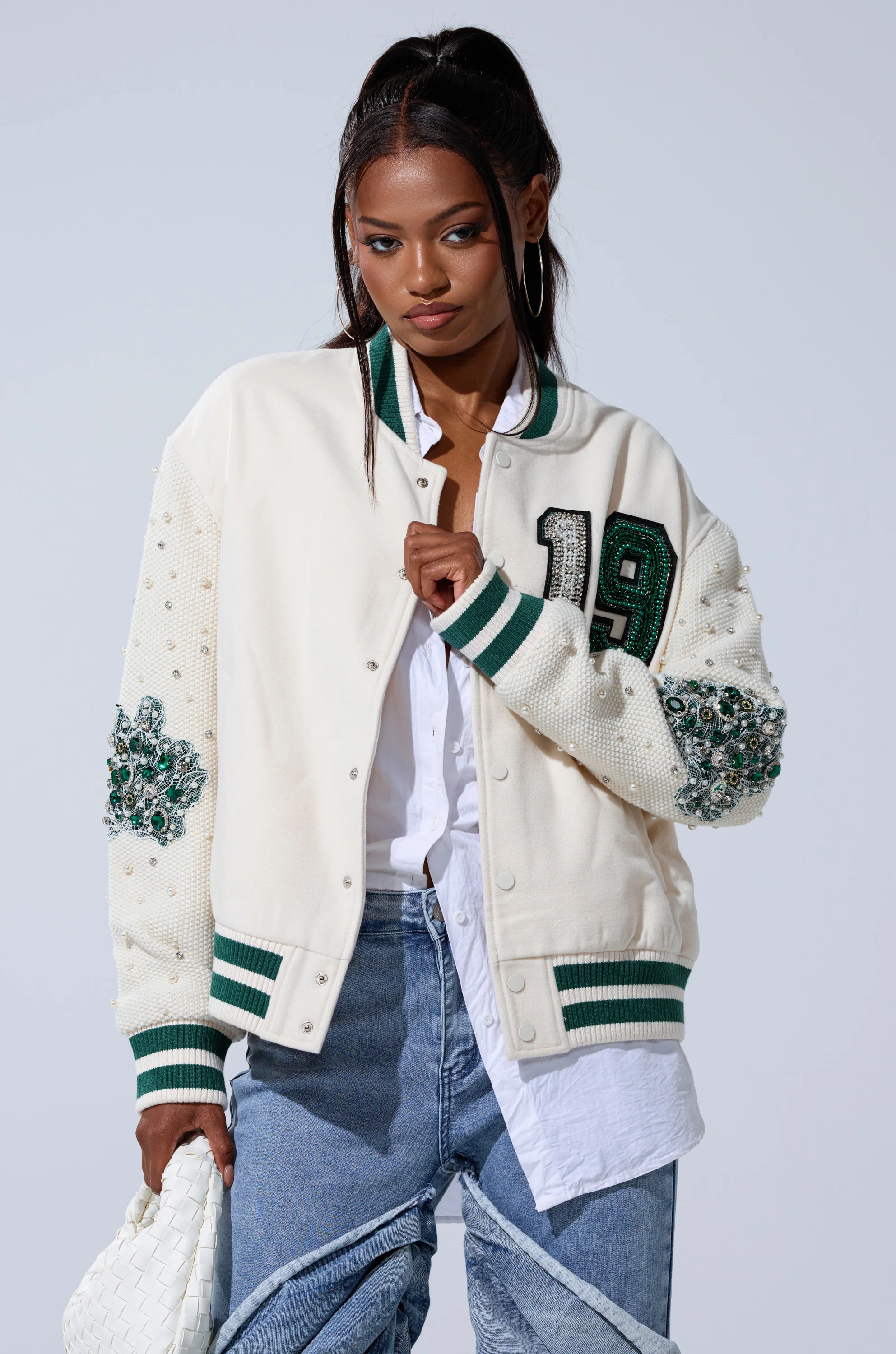 BETTER LUCK NEXT TIME EMBELLISHED BOMBER - Image 3
