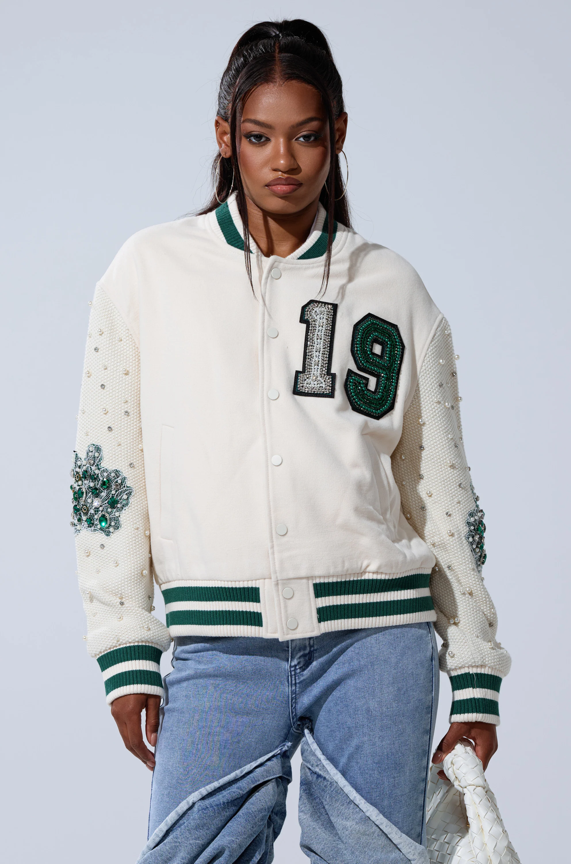 BETTER LUCK NEXT TIME EMBELLISHED BOMBER - Image 4