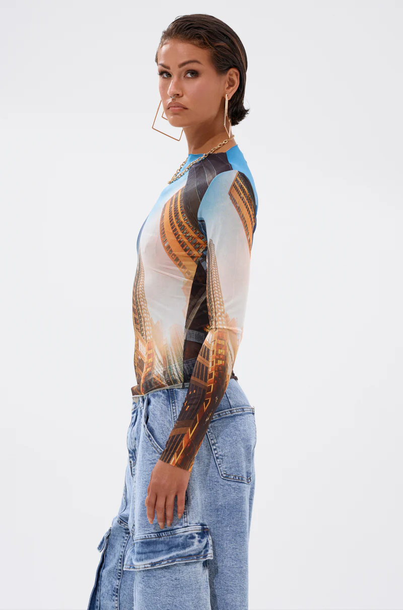 BIG CITY LONG SLEEVE MESH TOP - Image 4