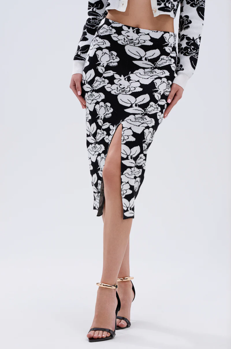 BLACK ROSE PETAL MIDI SKIRT - Image 2