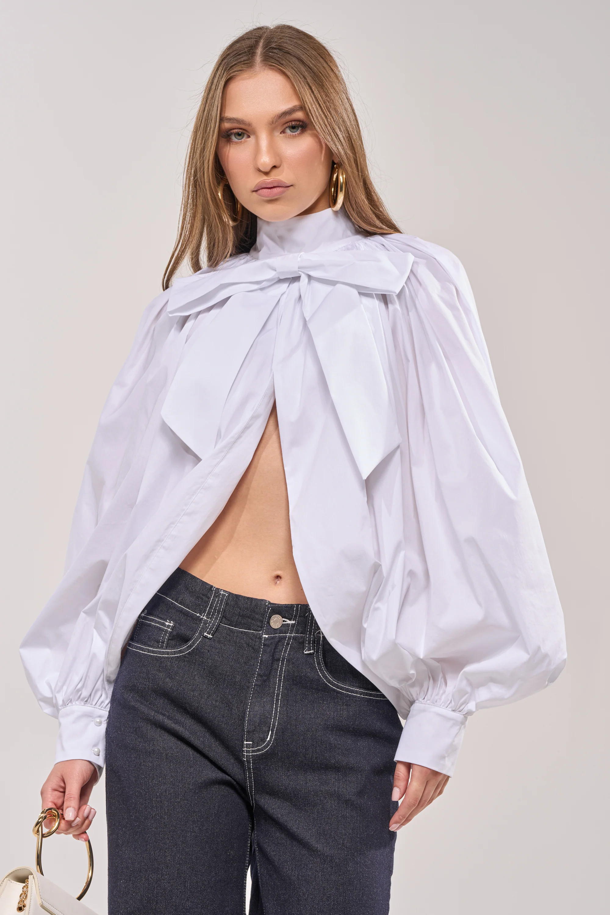 BLACK TIE AFFAIR BLOUSE IN WHITE