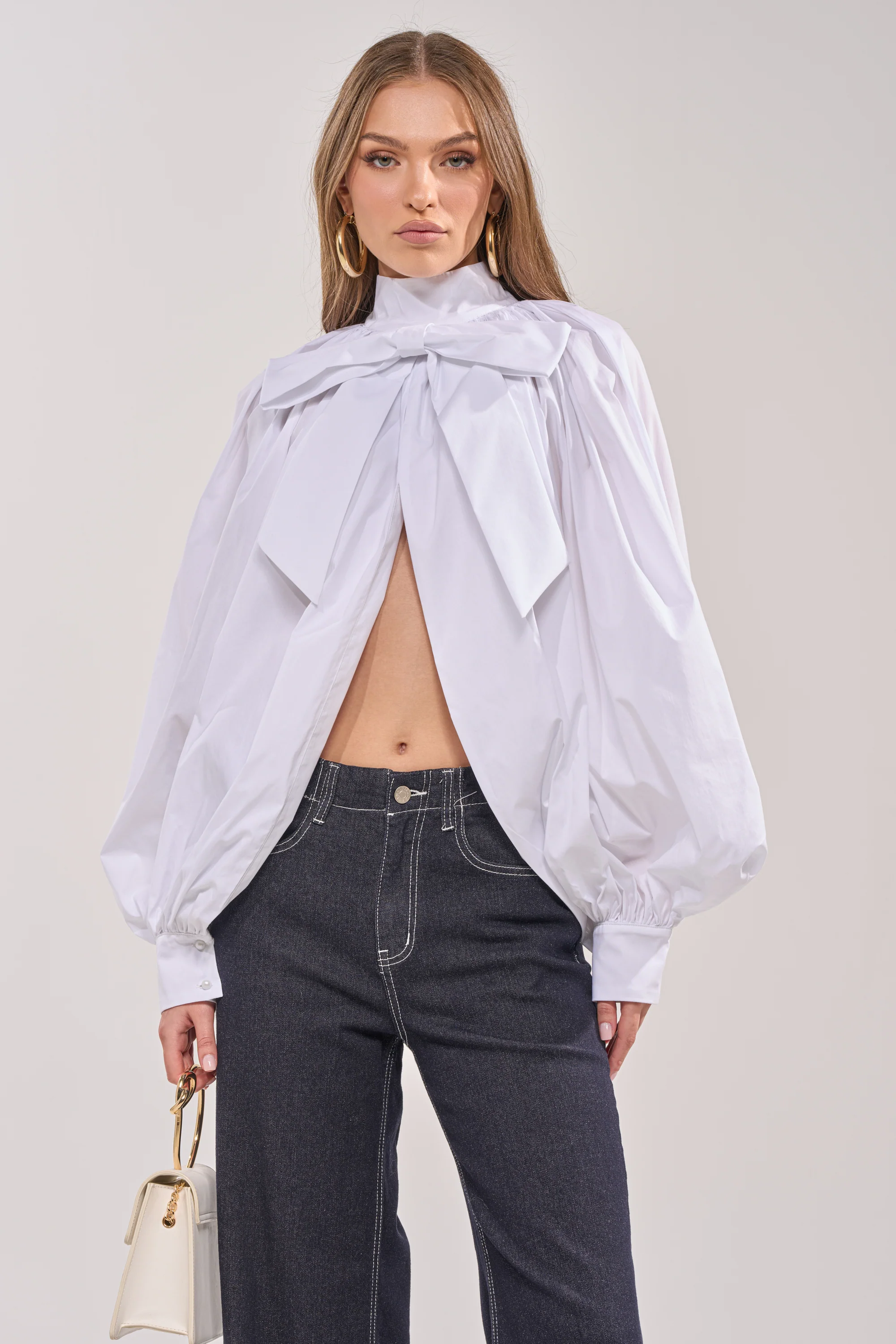 BLACK TIE AFFAIR BLOUSE IN WHITE - Image 2