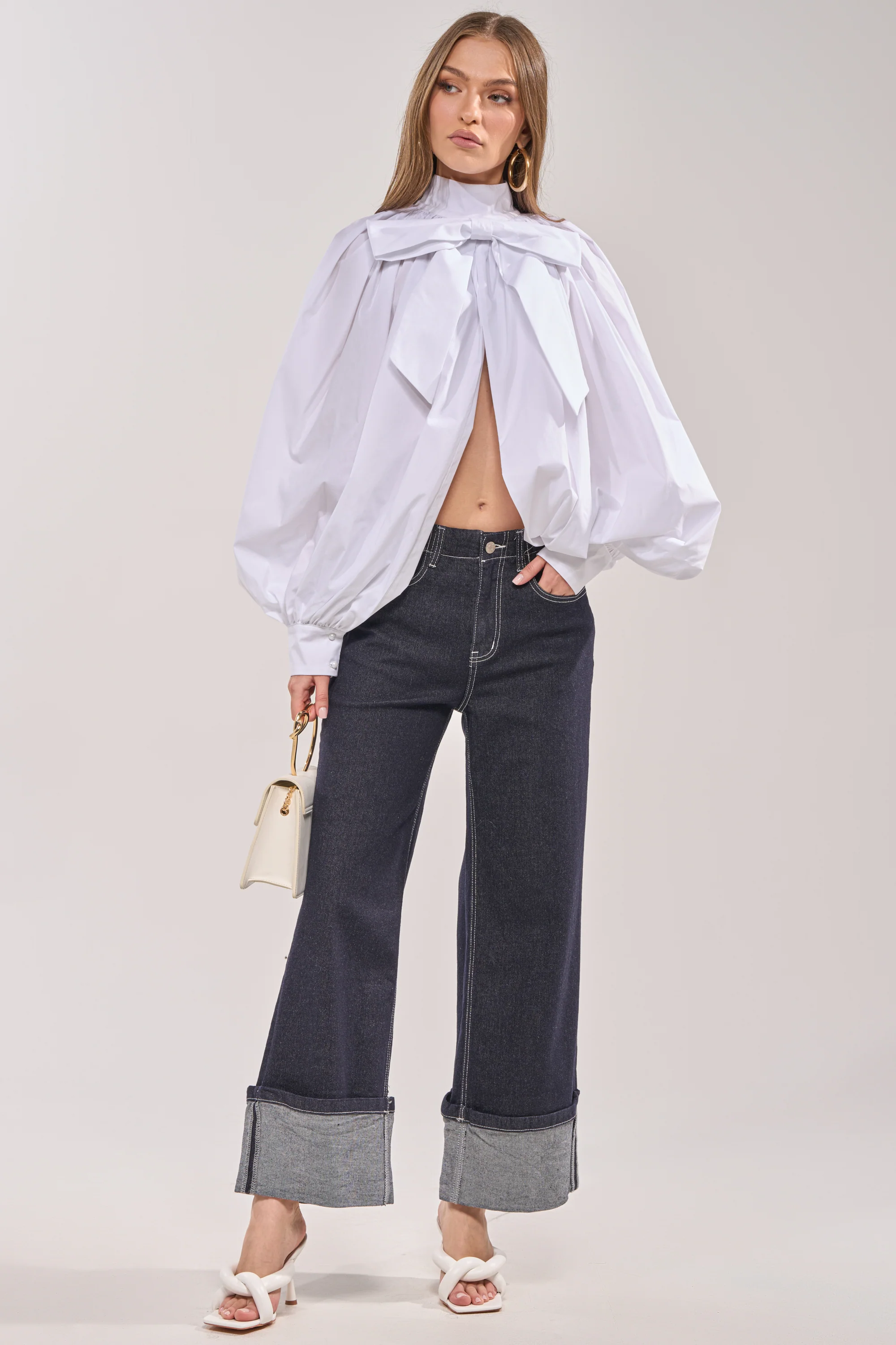 BLACK TIE AFFAIR BLOUSE IN WHITE - Image 7
