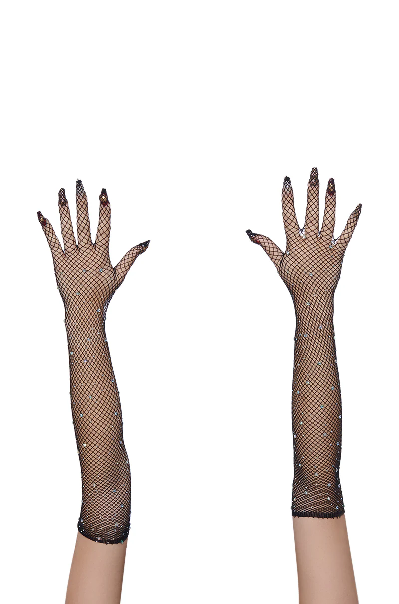 BLING YA LIFE FISHNET GLOVES - Image 3