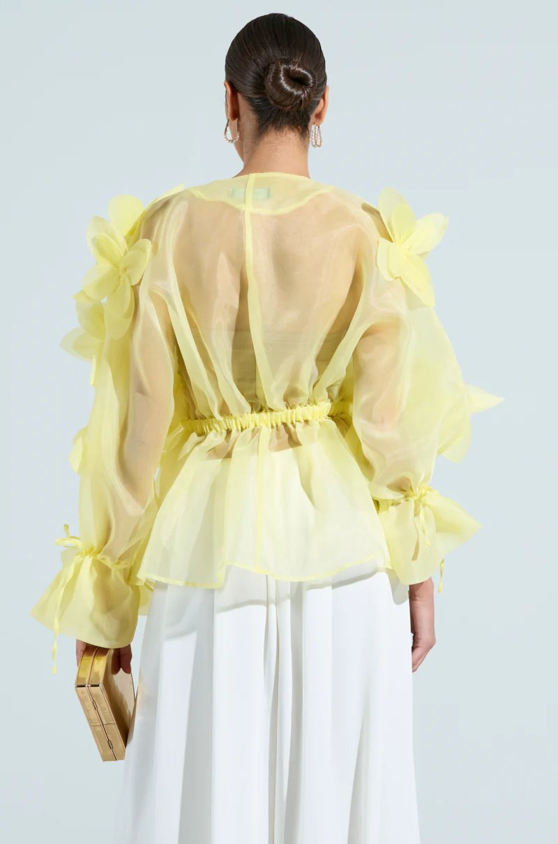 BLOOM BLOUSE IN BABY YELLOW - Image 4