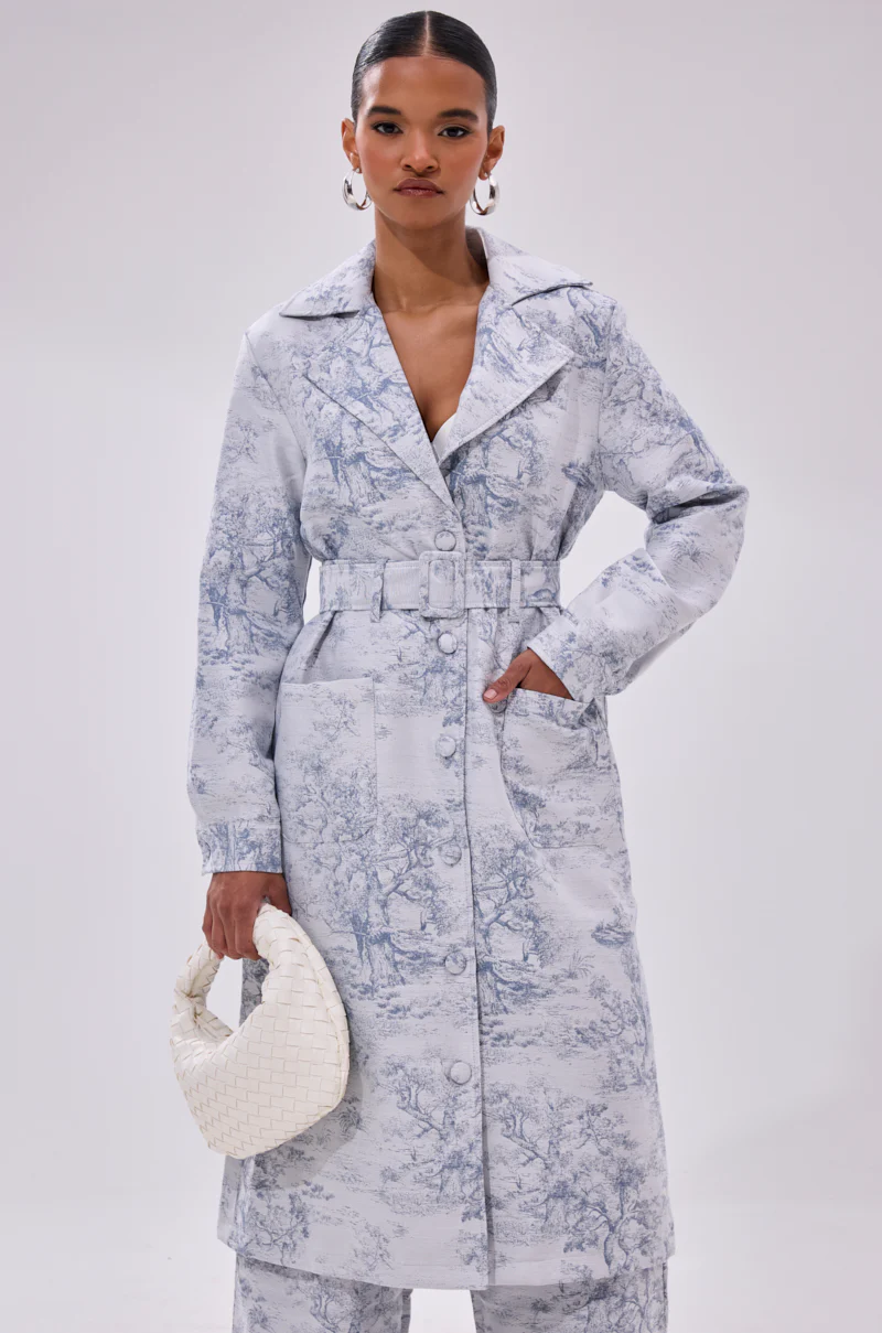 BOOKED N BUSY JACQUARD TRENCH - Image 3