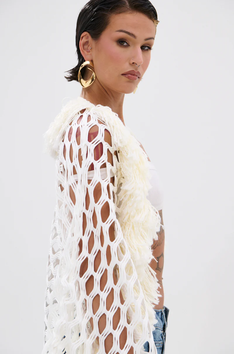 BORN LIKE THIS FRINGE DETAIL LONG CARDIGAN - Image 10
