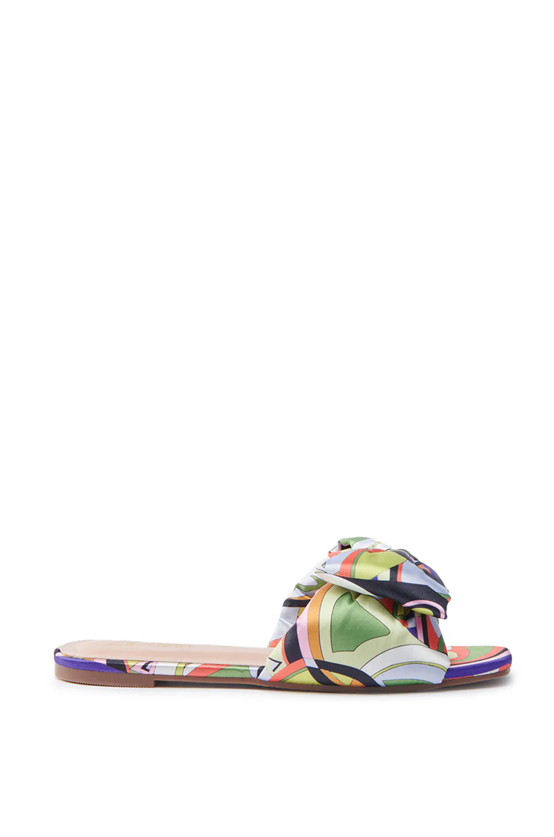 BREEZY SCARF FLAT SANDAL IN CHARTREUSE - Image 3