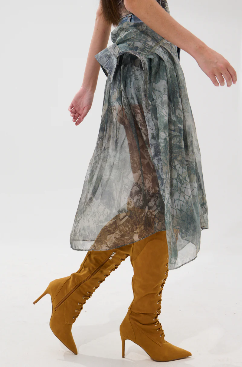 BRENDA DENIM MINI SKIRT WITH SIDE TIES - Image 4