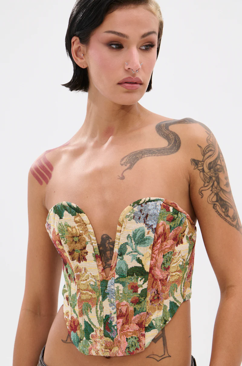 BRIGETTE DISTRESSED JACQUARD CORSET - Image 2