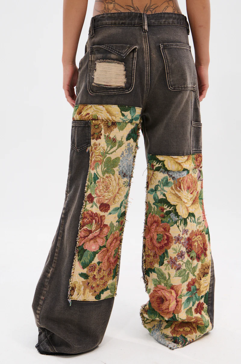 BRIGETTE DISTRESSED JEANS WITH JACQUARD DETAIL - Image 6