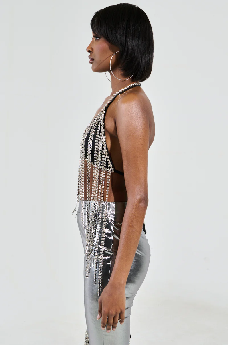 BRING THE FUN RHINESTONE FRINGE BRALETTE TOP - Image 2