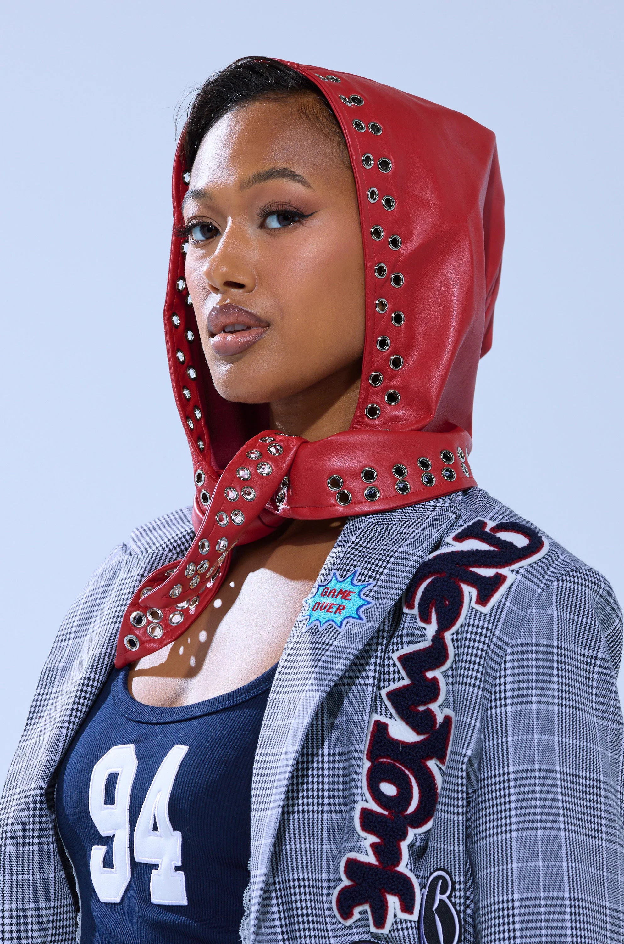 BUCKLE UP PU HEADSCARF