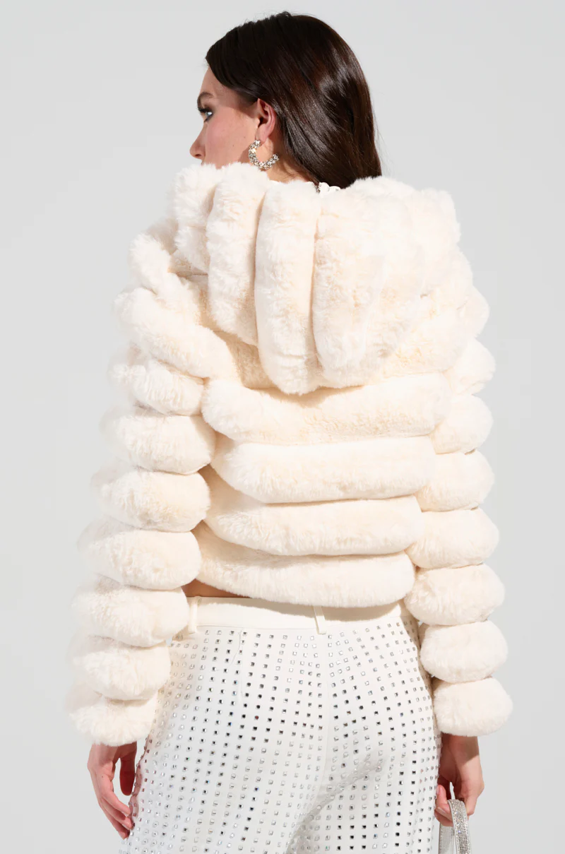 BUNNY CROPPED FAUX FUR COAT - Image 5