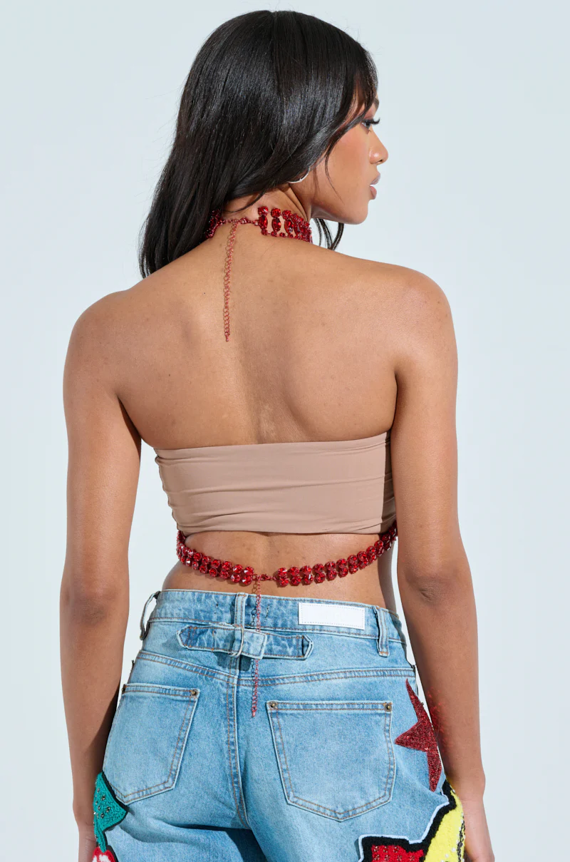 BURNING PASSION RHINESTONE MOCK NECK TOP - Image 5