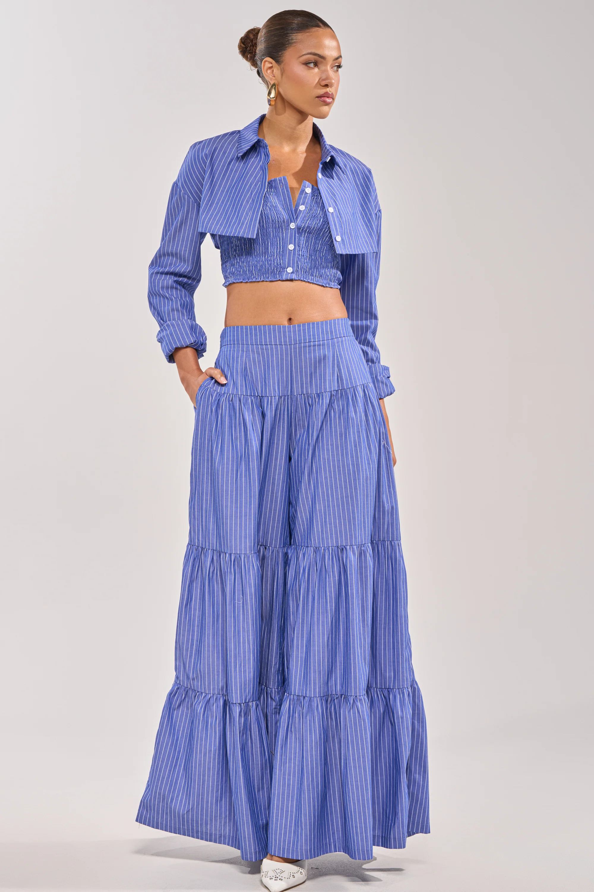 BUSINESS ONLY STRIPE PALAZZO PANT