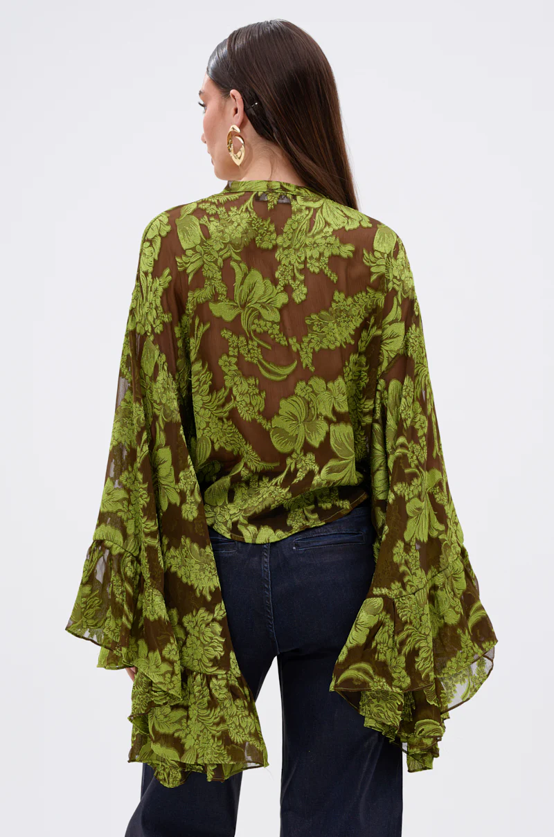 BUTTERLY EFFECT BLOUSE IN GREEN - Image 5