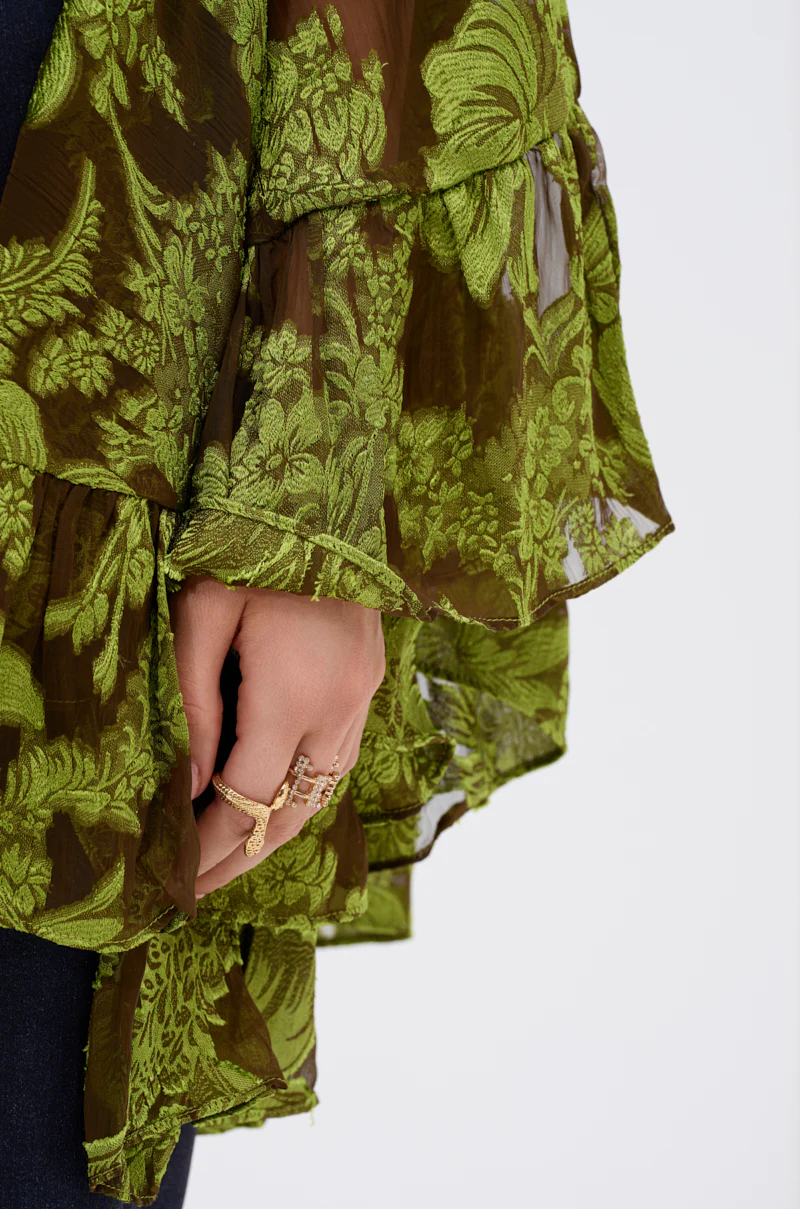BUTTERLY EFFECT BLOUSE IN GREEN - Image 9