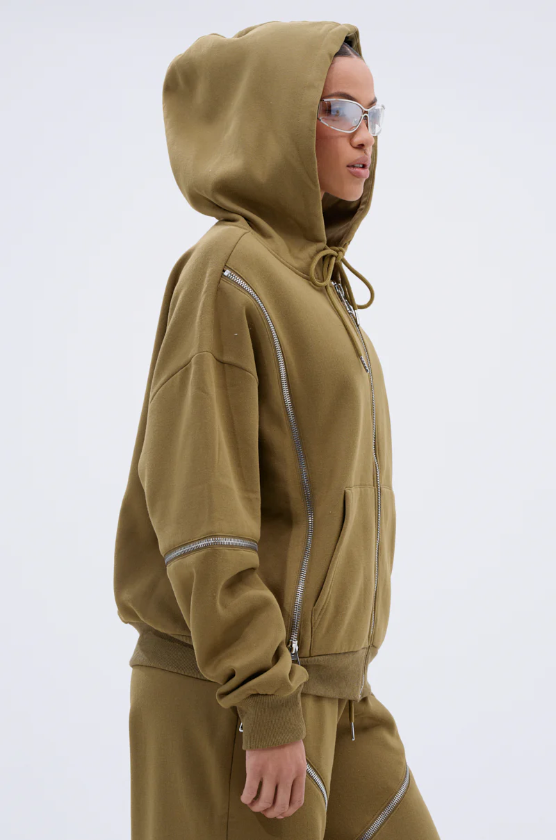 CALI MULTI ZIPPER HOODED SWEATSHIRT - Image 7