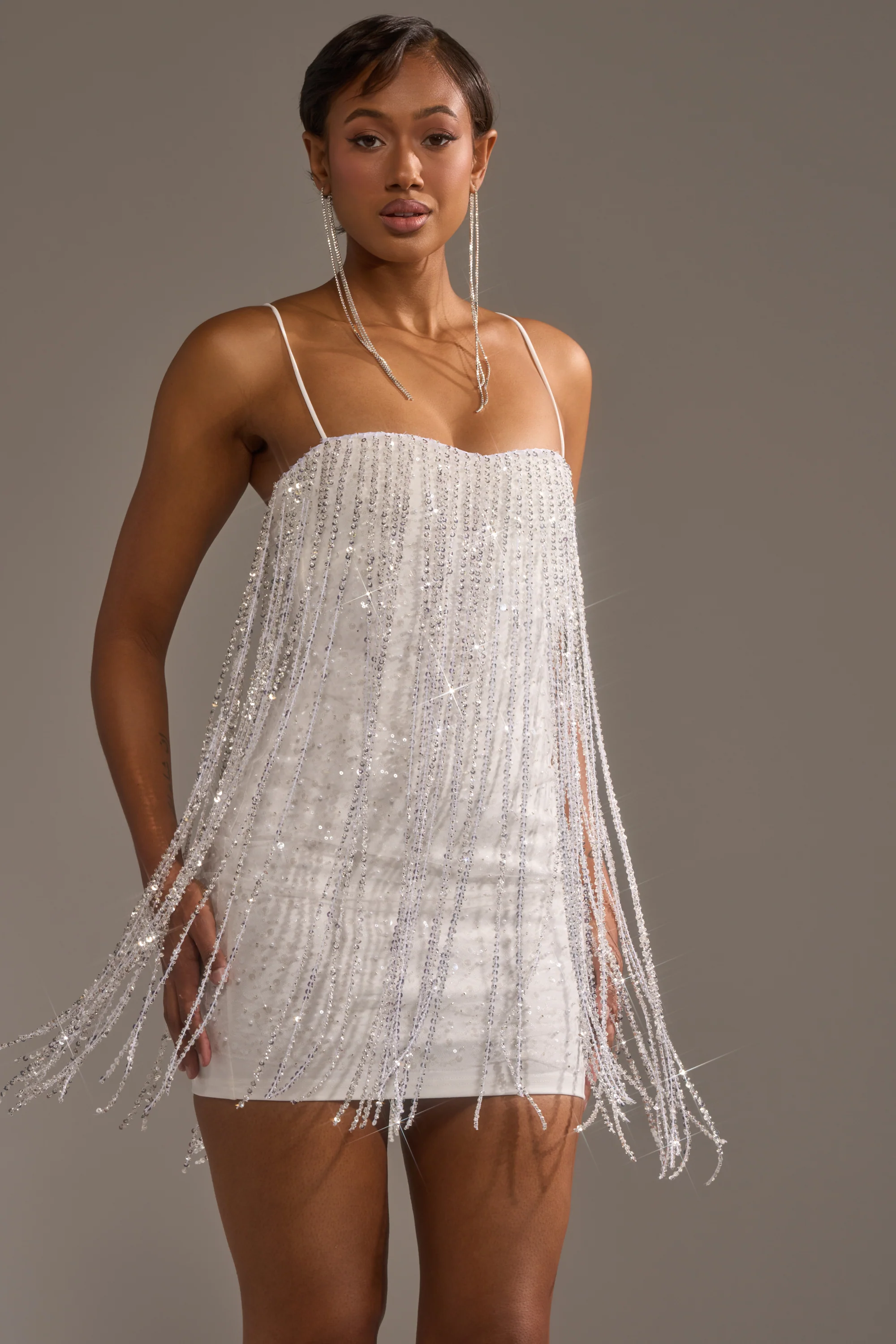 CAME THRU DRIPPIN' FRINGE MINI DRESS