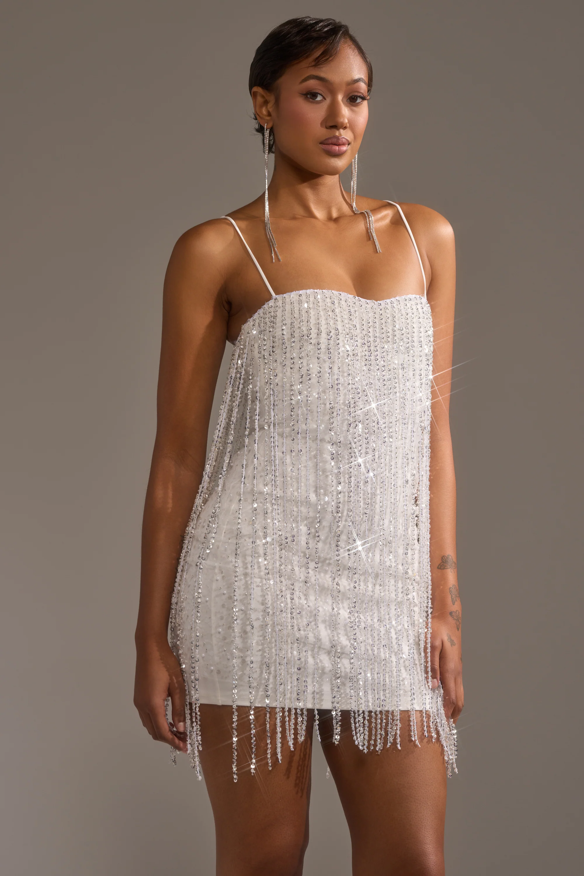 CAME THRU DRIPPIN' FRINGE MINI DRESS - Image 3