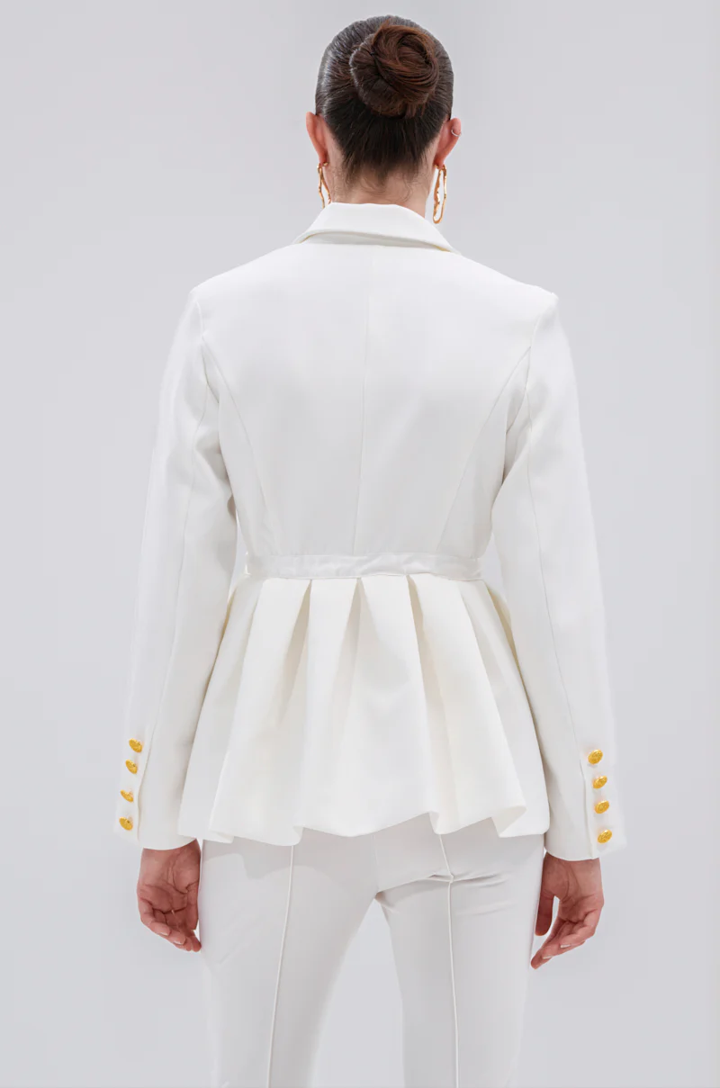 CANARY PEPLUM BLAZER IN WHITE - Image 4