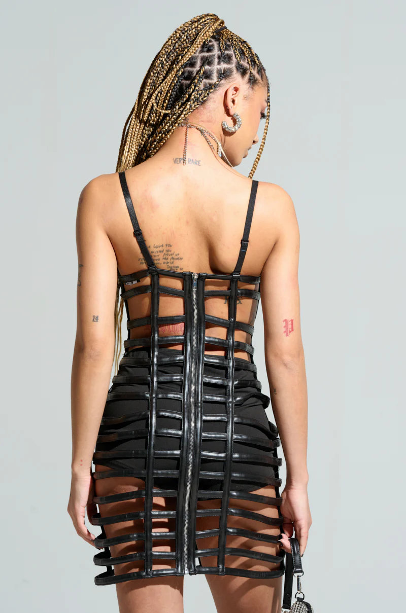 CAN'T BE TAMED PU MINI DRESS - Image 5