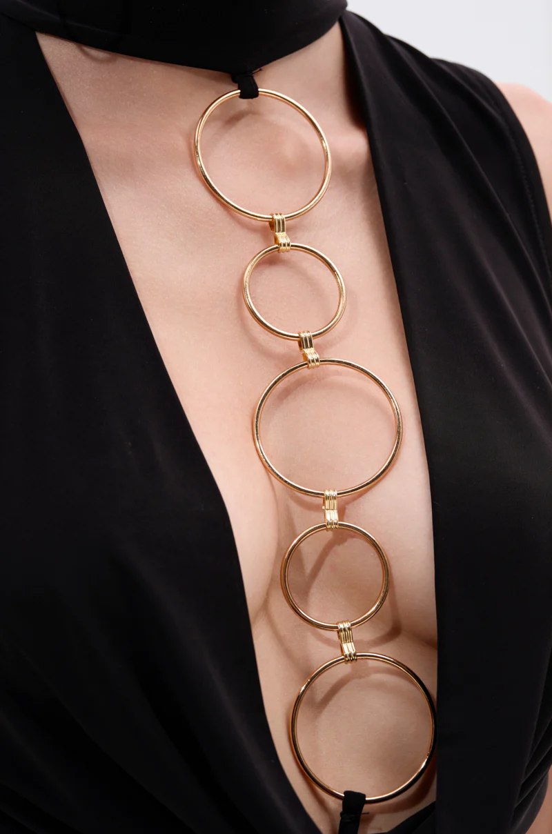 CAN'T REACH ME PLUNGING MINI DRESS WITH HARDWARE - Image 9