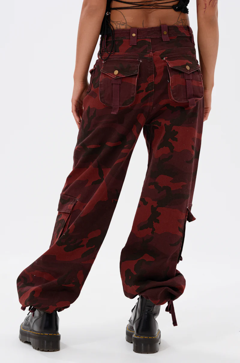 CANT SEE ME BURGUNDY CAMP CARGO JOGGER - Image 6