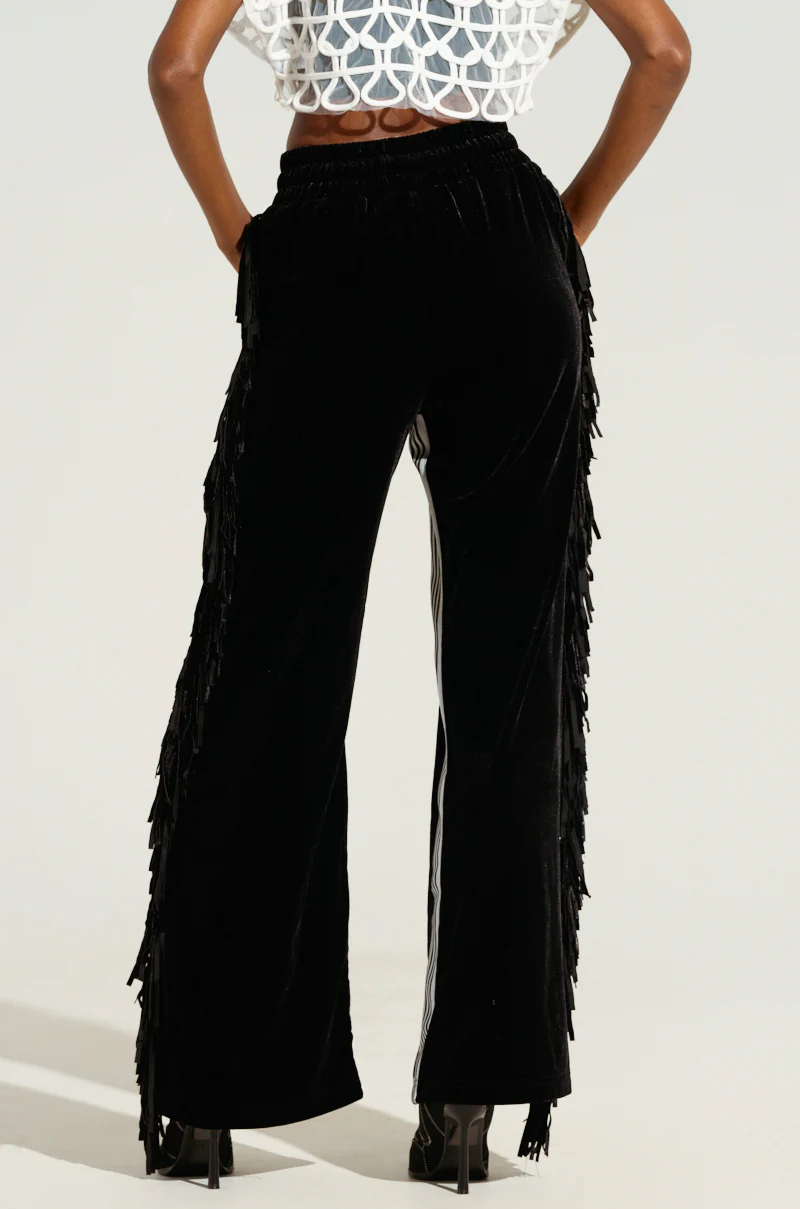 CARLY FRINGE VELVET JOGGER - Image 4