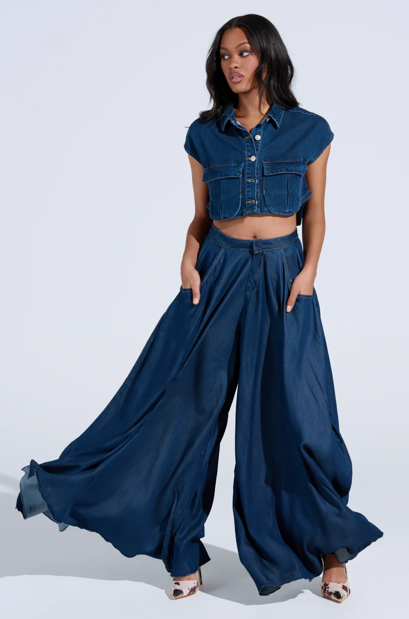 CARRIE BUTTON DOWN DENIM VEST TOP - Image 7