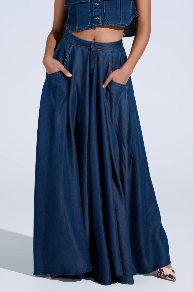 CARRIE ULTRA WIDE LEG DENIM TROUSER - Image 2