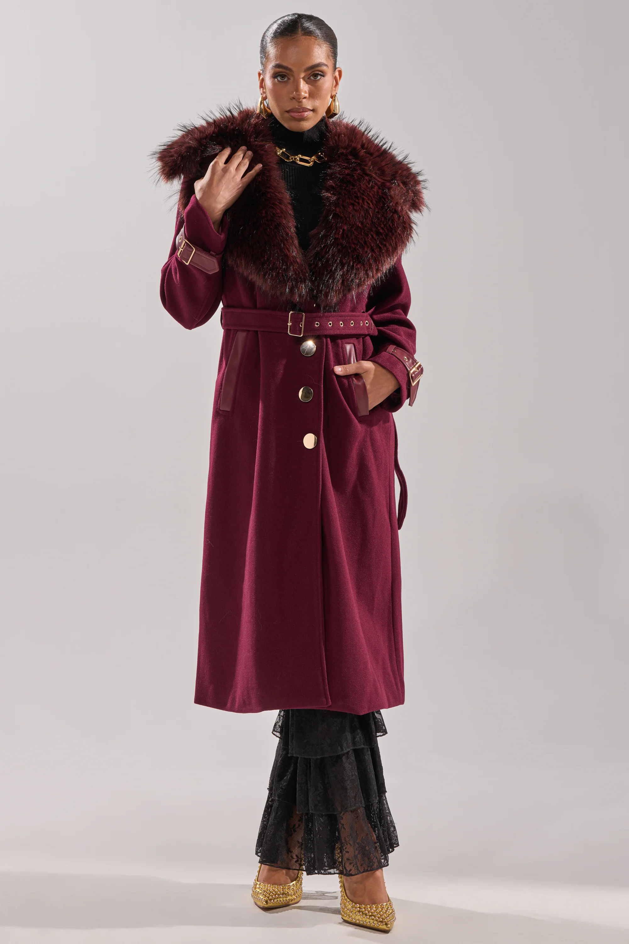 CATALINA FUR COLLAR TRENCH - Image 10