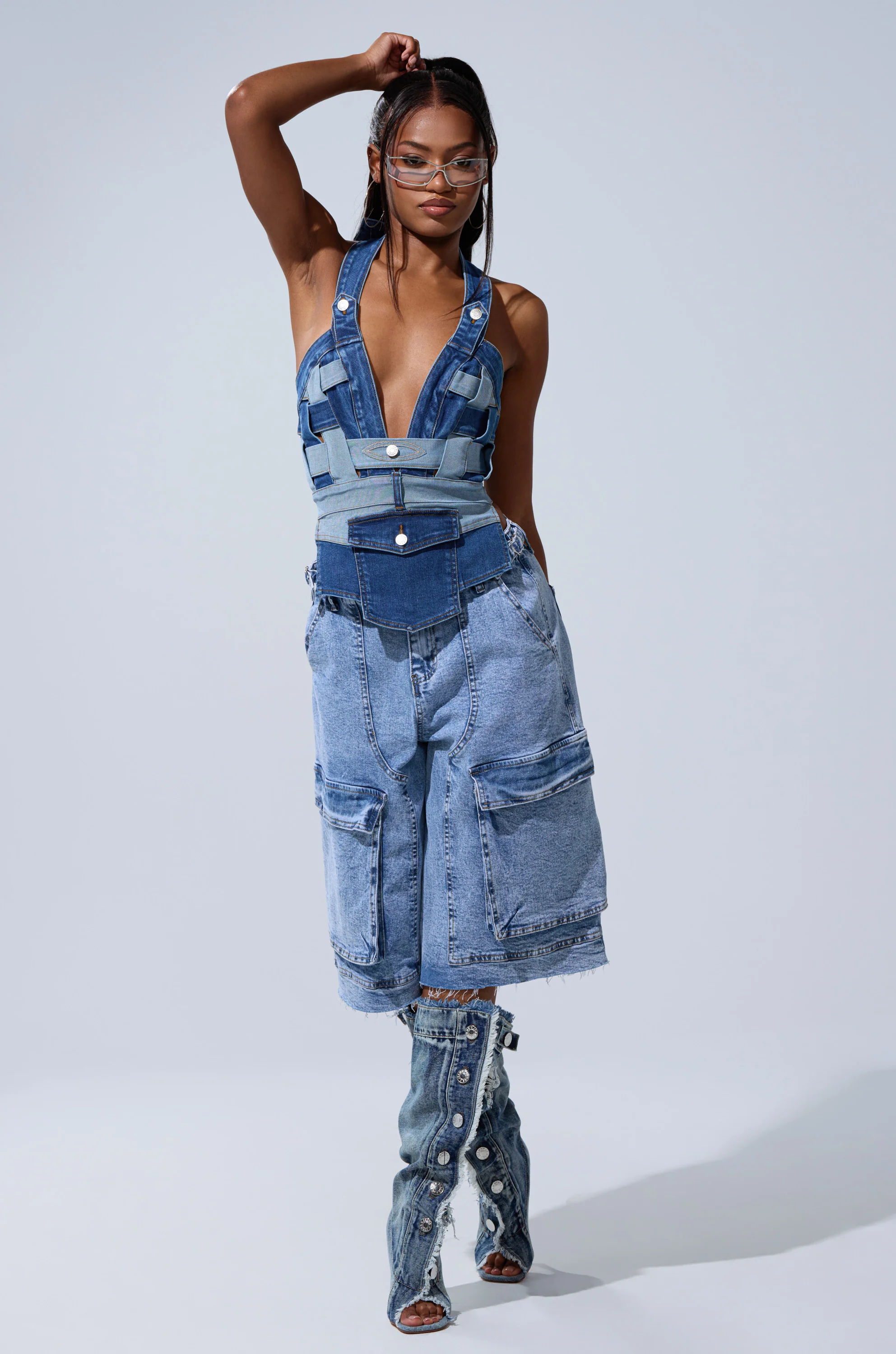 CATCH ME ABSTRACT DENIM CORSET - Image 5