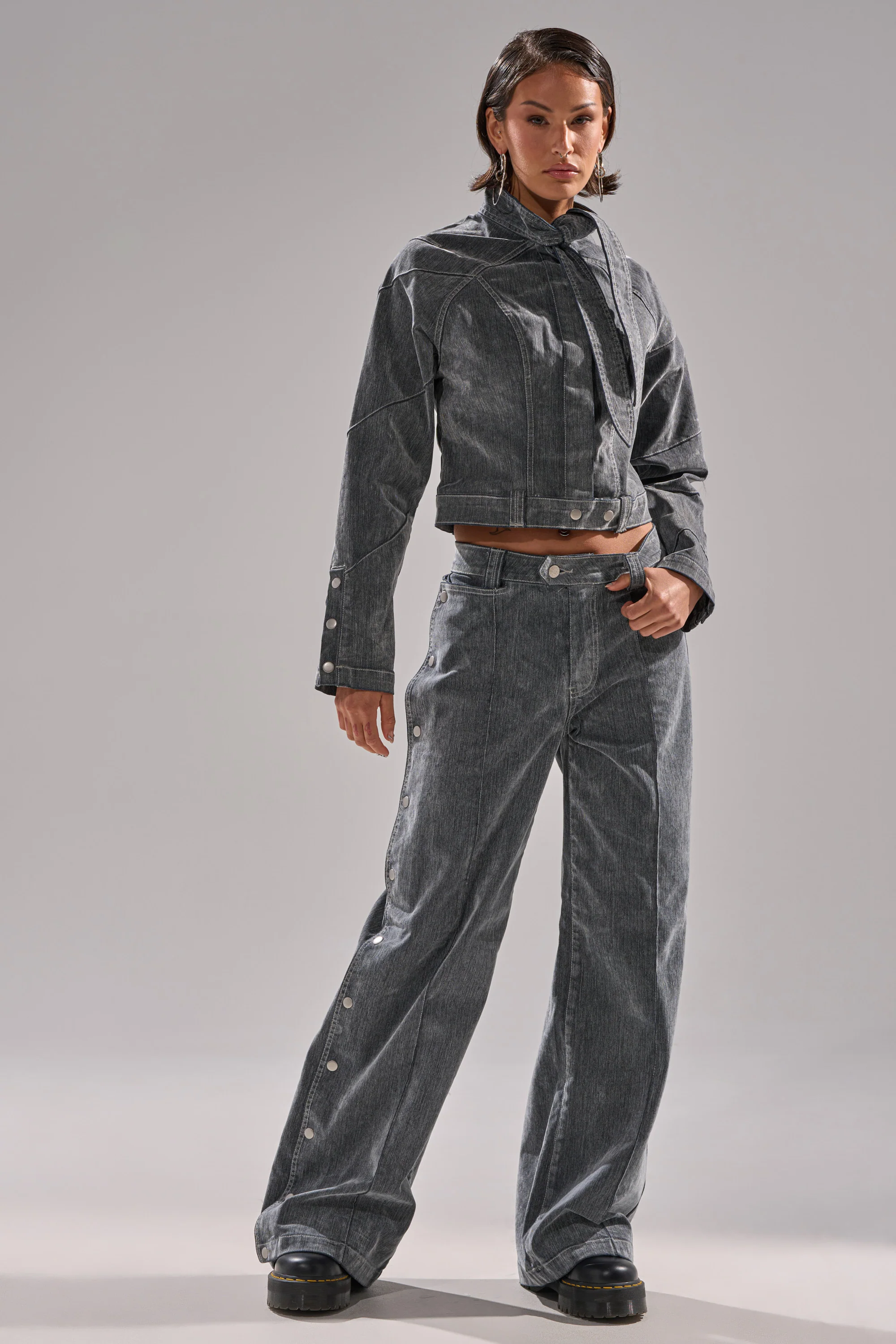 CATCHING EYES VELVET DENIM BLOUSE - Image 5