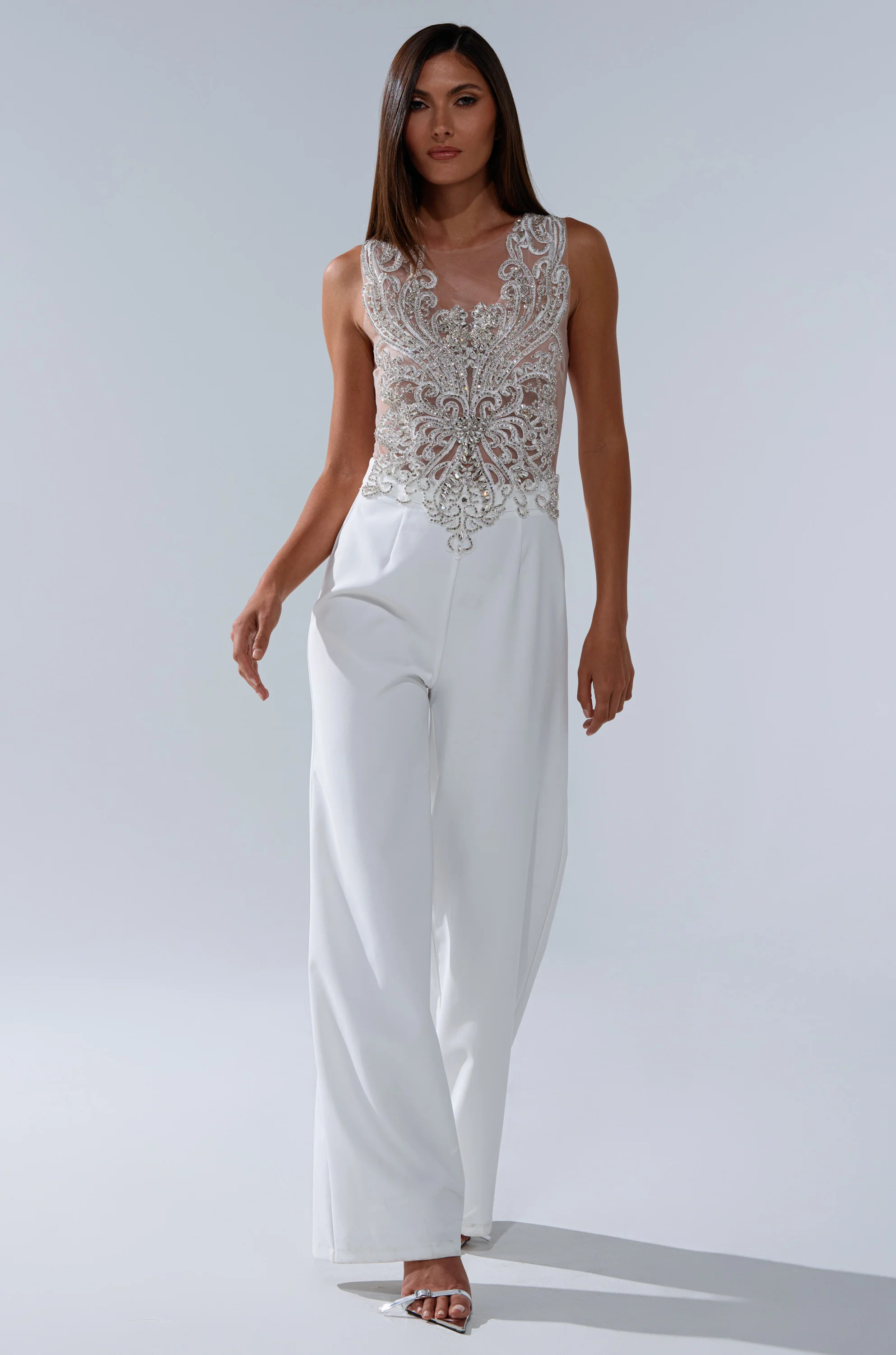 CECELIA RHINESTONE MESH JUMPSUIT - Image 3