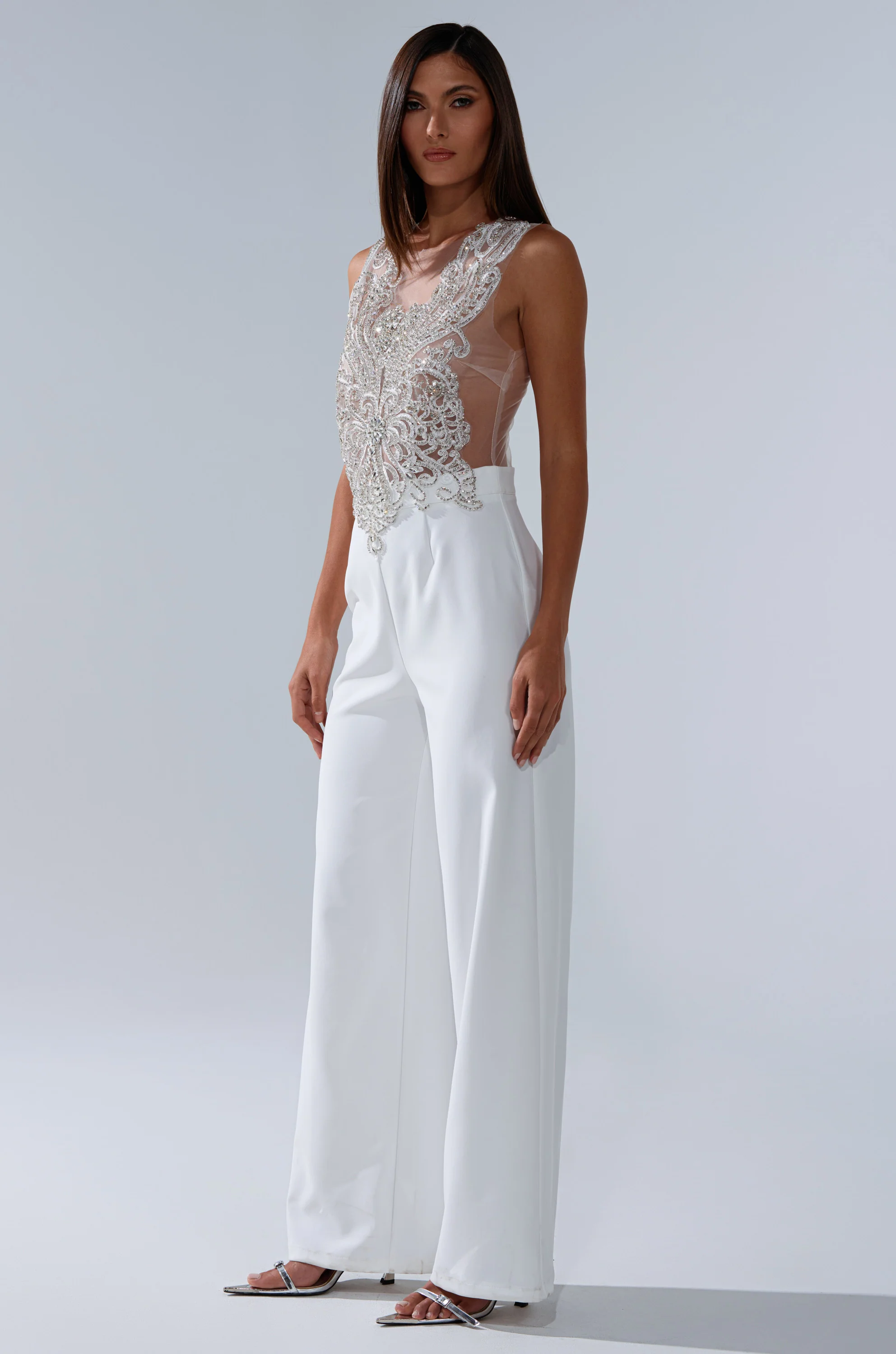 CECELIA RHINESTONE MESH JUMPSUIT - Image 4