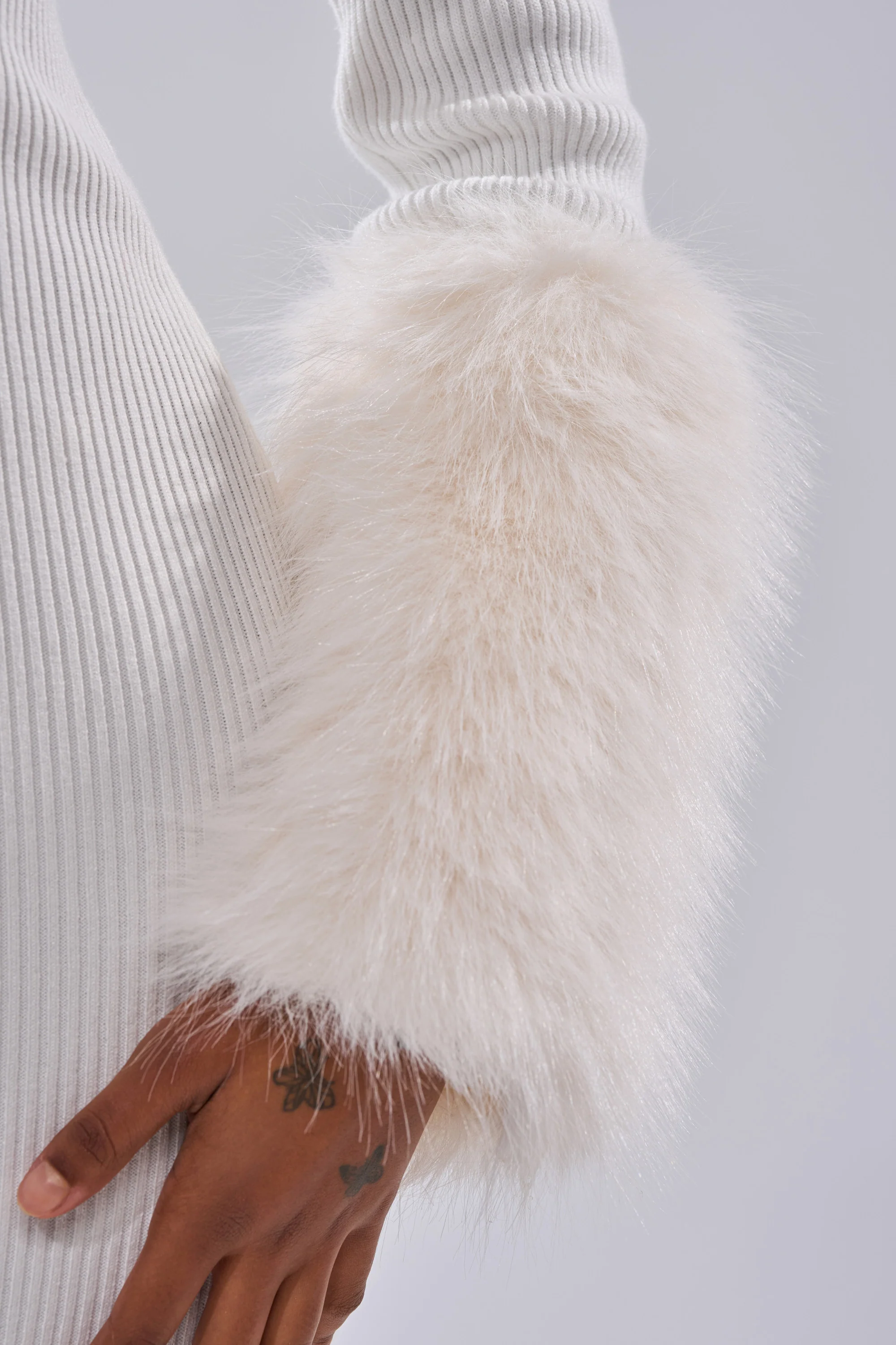 CELINE SWEATER MIDI DRESS WITH FUR TRIM - Image 12