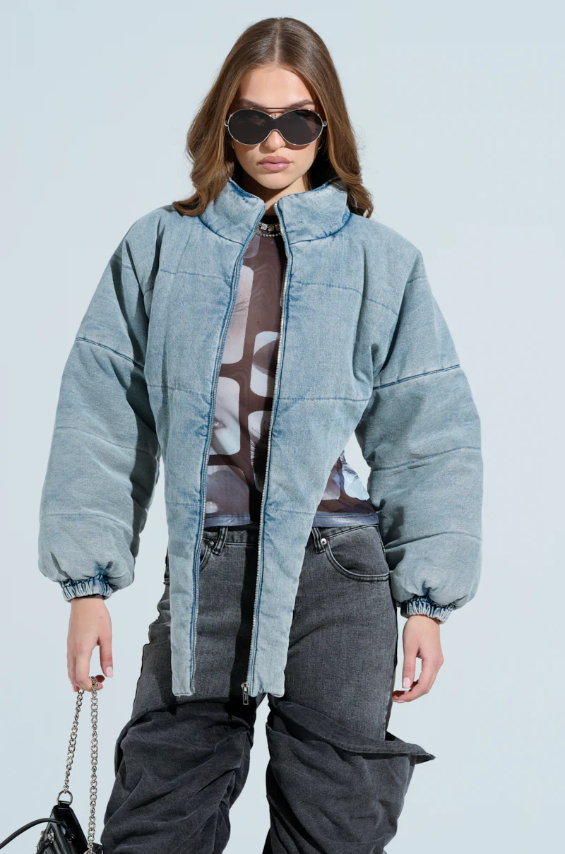 CHARLI CROPPED DENIM PUFFER - Image 2